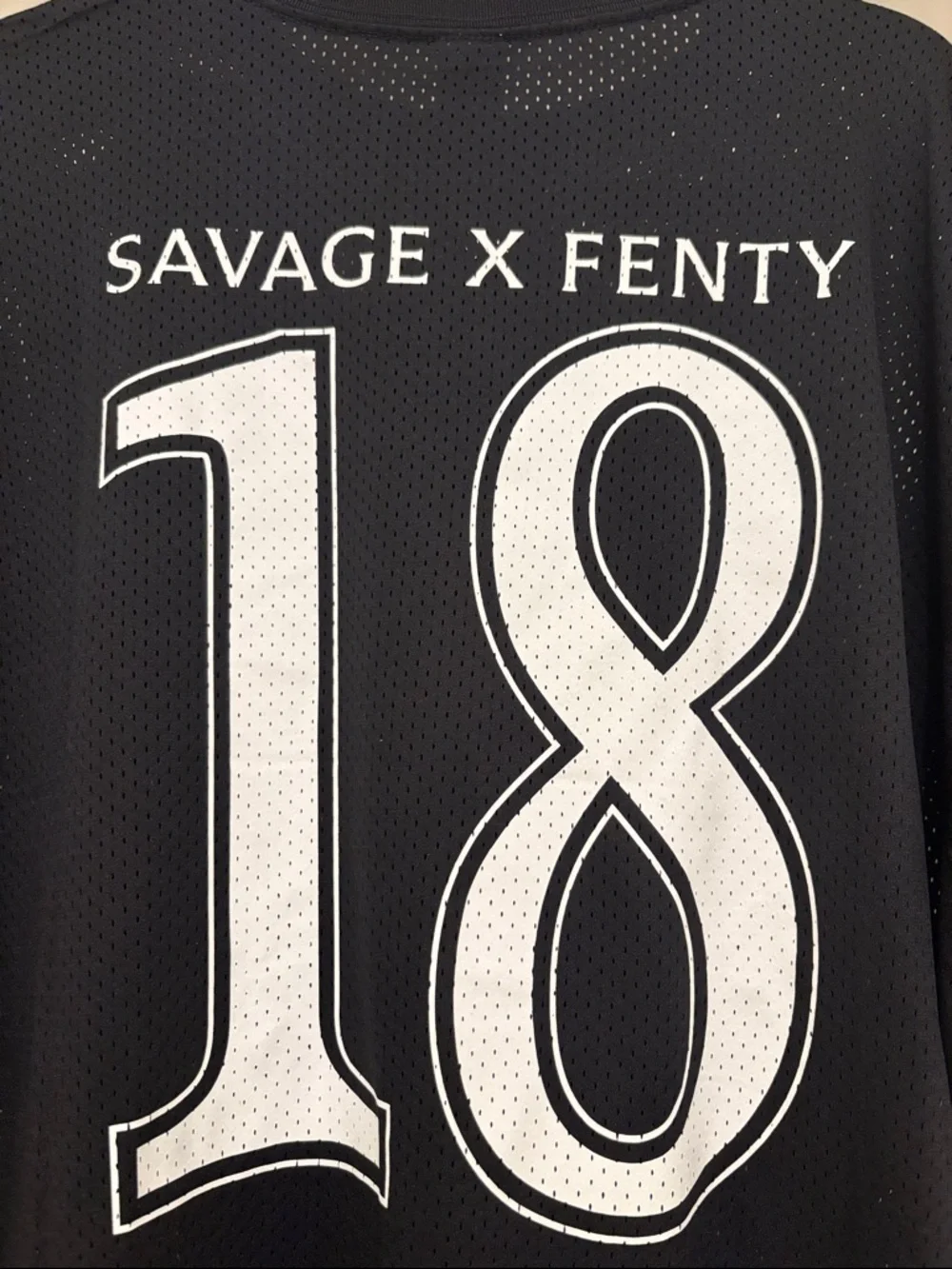 NWT [Savage X Fenty] Mesh City Baller Black Short-Sleeve #18 Jersey Men’s M - Picture 11 of 11